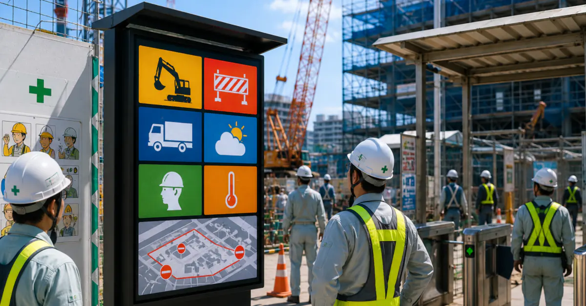 建設現場の「伝達ロス」を解決する方法とは？見える化を加速する屋外ディスプレイ活用術