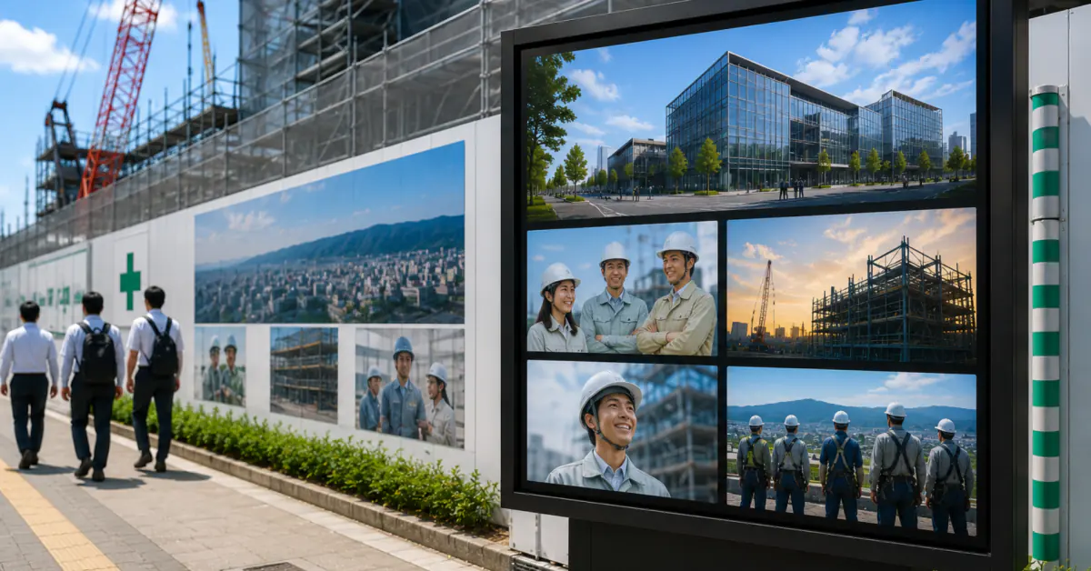 建設現場が「採用広告」になる時代　屋外ディスプレイで会社の魅力を伝える新しい方法