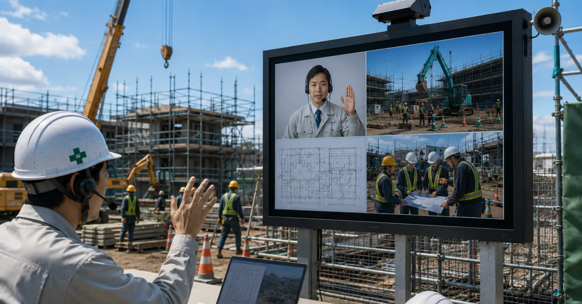 複数現場の兼任を支援！遠隔臨場と屋外ディスプレイで実現する建設DX