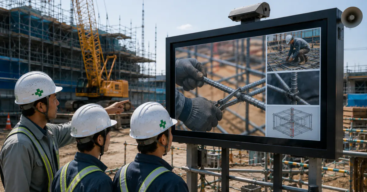 若手不足を解消！建設現場の育成DXと屋外ディスプレイ活用法