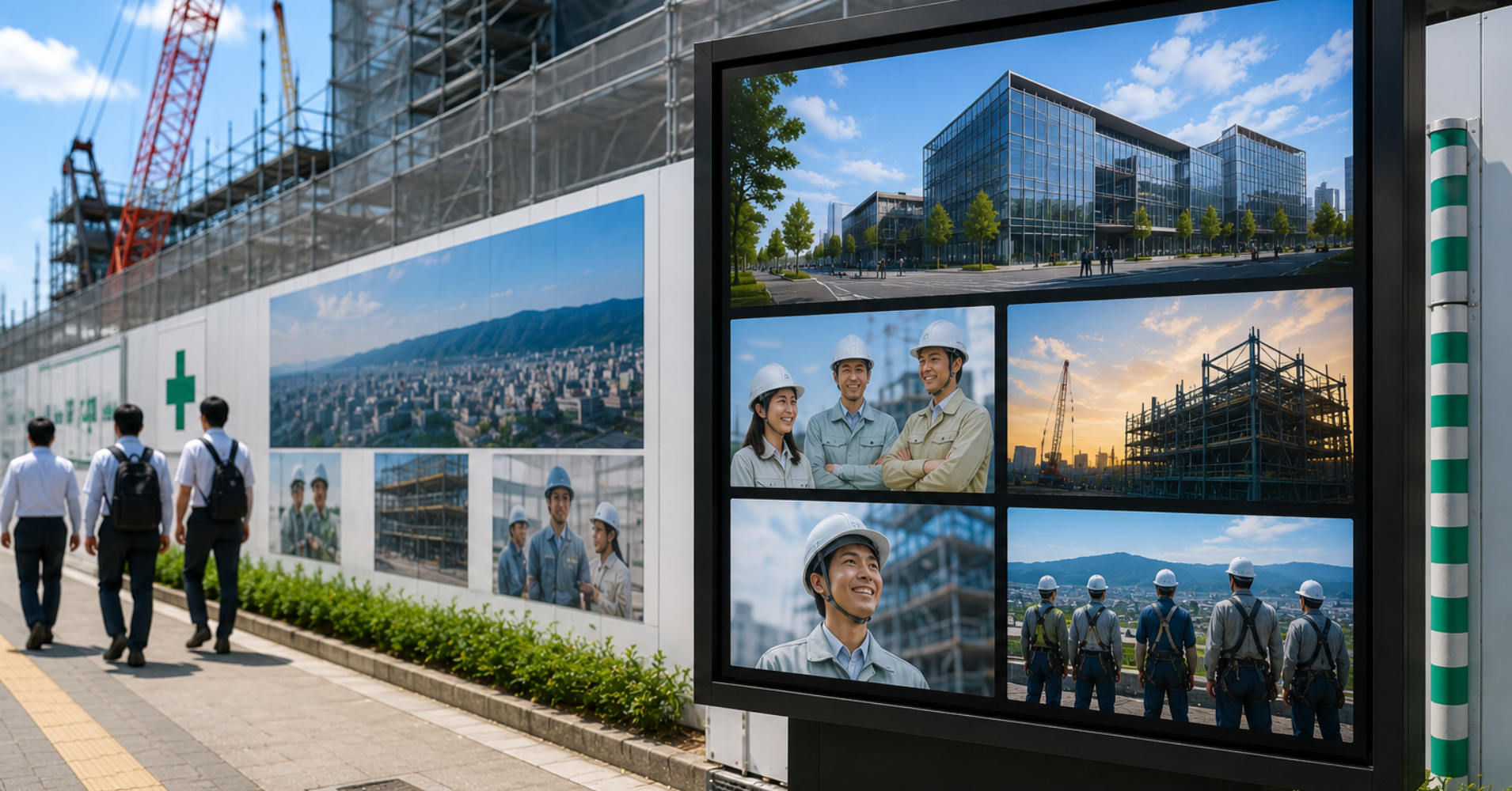 建設現場が「採用広告」になる時代　屋外ディスプレイで会社の魅力を伝える新しい方法
