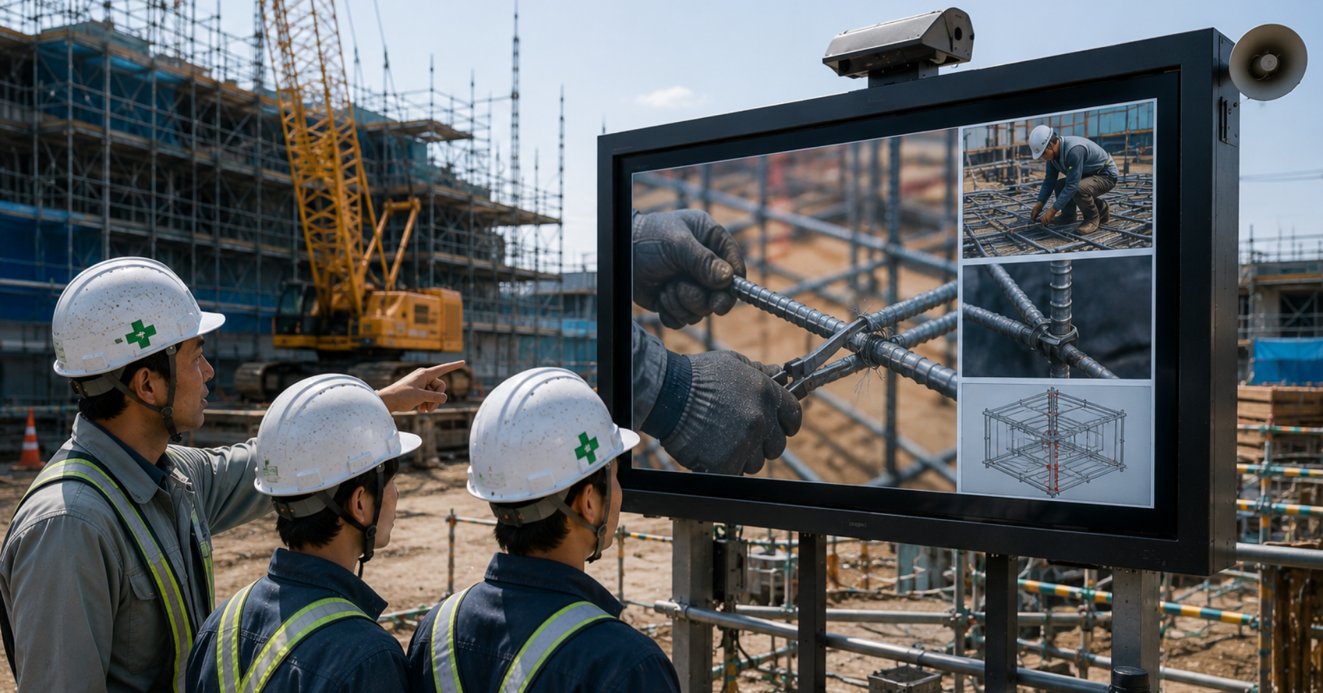 若手不足を解消！建設現場の育成DXと屋外ディスプレイ活用法